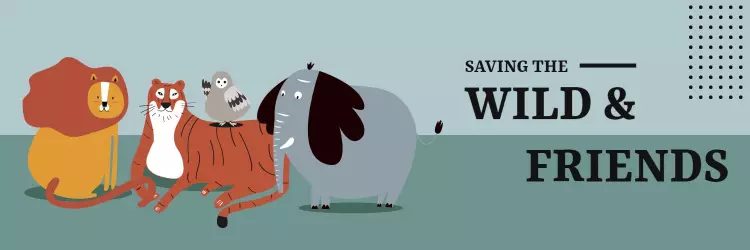 Animal Friends Promoting Wildlife Conservation on Twitter Banner Template