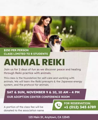 Animal Reiki Workshop Event Flyer Template