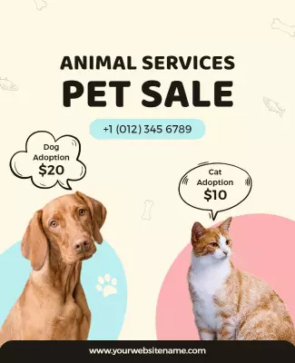 Animal Services Pet Adoption Sale Flyer Template