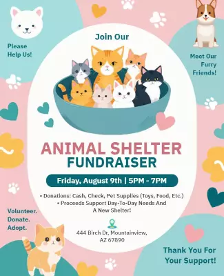 Animal Shelter Fundraiser Event Flyer Template