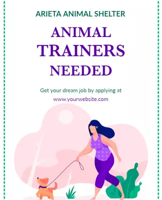 Animal Shelter Hiring Trainers Flyer Template