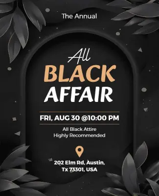 Annual All Black Affair Event Flyer Template