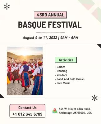Annual Basque Cultural Festival Event Flyer Template