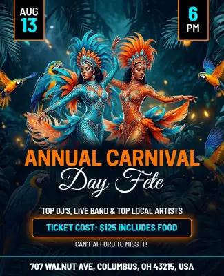 Annual Carnival Day Fete Event Flyer Template