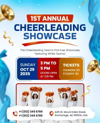 Annual Cheerleading Showcase Event Flyer Template
