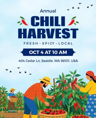 Annual Chili Harvest Festival Poster Template