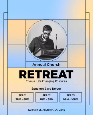 Annual Church Retreat Event Flyer Template