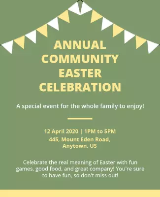 Annual Community Easter Celebration Flyer Template