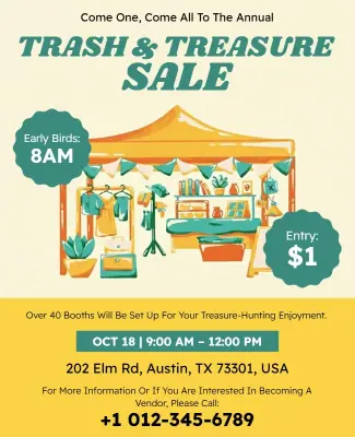 Annual Community Trash and Treasure Sale Flyer Template