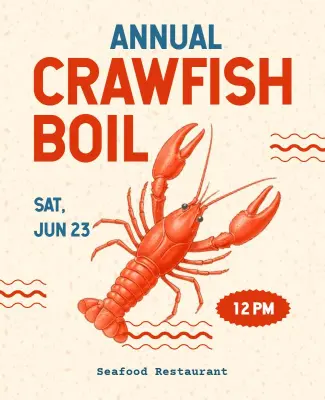 Annual Crawfish Boil Event Poster Template