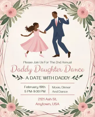 Annual Daddy Daughter Dance Event Flyer Template