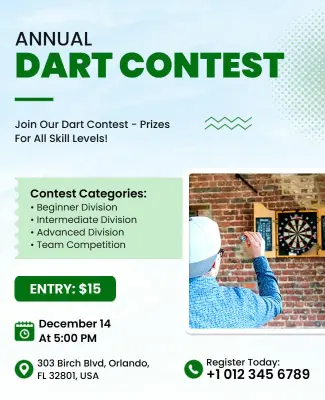 Annual Dart Contest Competition Flyer Template