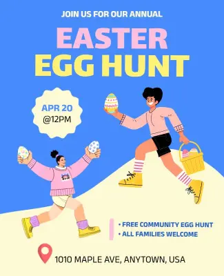 Annual Easter Egg Hunt Family Event Flyer Template