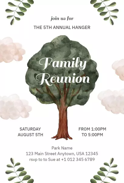 Annual Family Reunion Nature Gathering Invitation Template