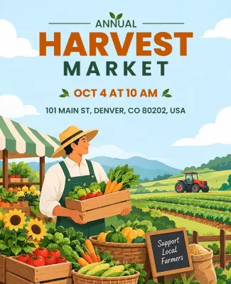 Annual Farmers Harvest Market Poster Template