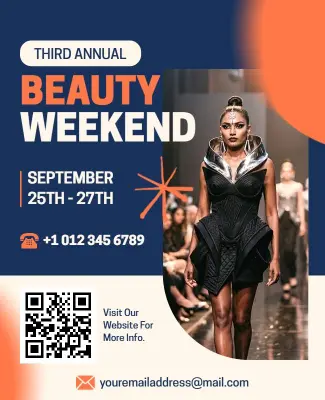 Annual Fashion Beauty Weekend Event Poster Template