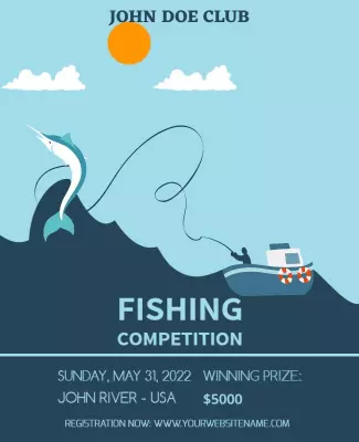 Annual Fishing Competition Event Flyer Template