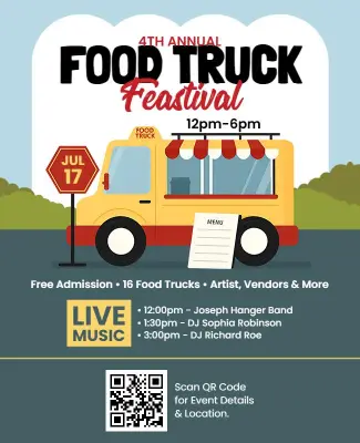 Annual Food Truck Festival Event Flyer Template