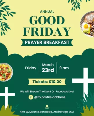 Annual Good Friday Prayer Breakfast Flyer Template