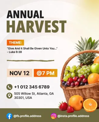 Annual Harvest Celebration Poster Template