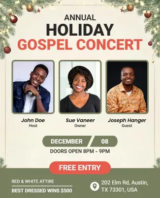 Annual Holiday Gospel Concert Flyer Template