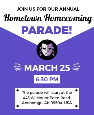 Annual Hometown Homecoming Parade Flyer Template