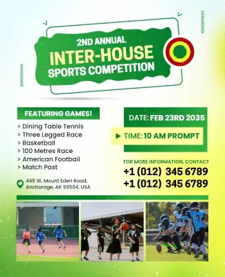 Annual Inter House Sports Competition Flyer Template