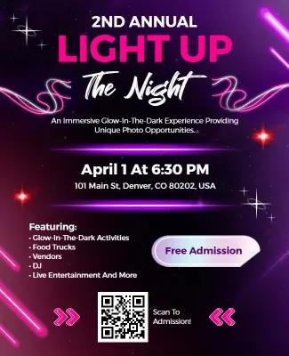 Annual Light up Party Flyer Template
