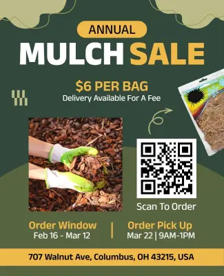 Annual Mulch Sale with QR Code Ordering Flyer Template