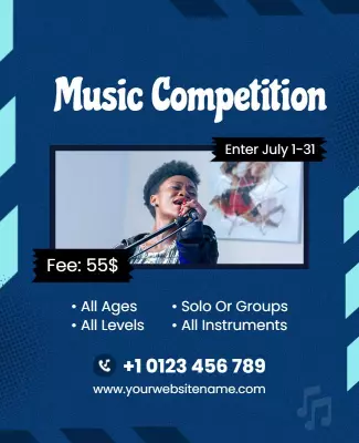 Annual Music Competition Announcement Flyer Template
