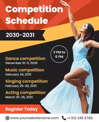 Annual Performing Arts Competition Schedule Flyer Template