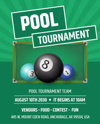 Annual Pool Tournament Event Flyer Template