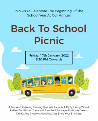 Annual School Year Picnic Event Flyer Template