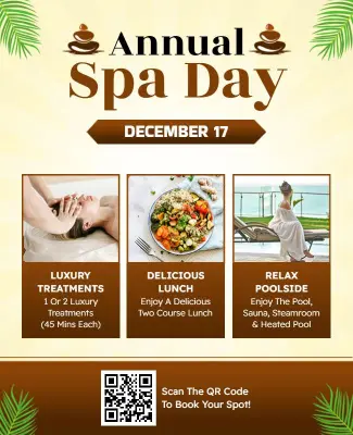 Annual Spa Day Relaxation Event Flyer Template