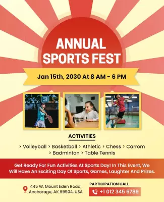Annual Sports Fest Event Flyer Template