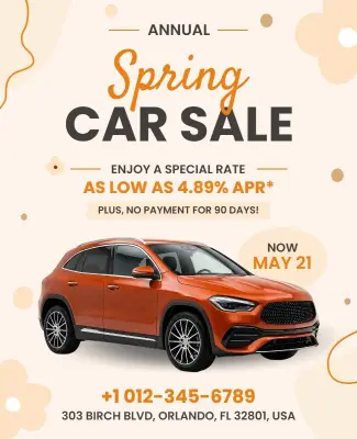 Annual Spring Car Sale Event Poster Template