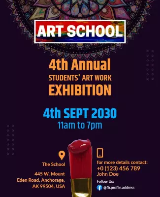 Annual Student Art Exhibition Flyer Template