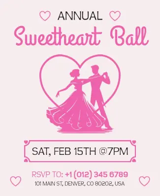 Annual Sweetheart Ball Event Flyer Template