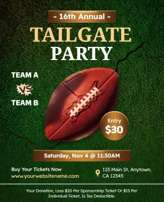 Annual Tailgate Party Sports Event Flyer Template