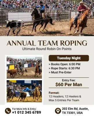 Annual Team Roping Event Flyer Template