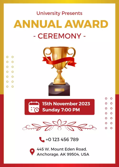 Annual University Award Ceremony Celebration Invitation Template