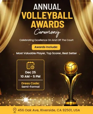 Annual Volleyball Awards Ceremony Flyer Template