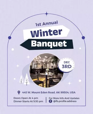Annual Winter Banquet Event Invitation Flyer Template