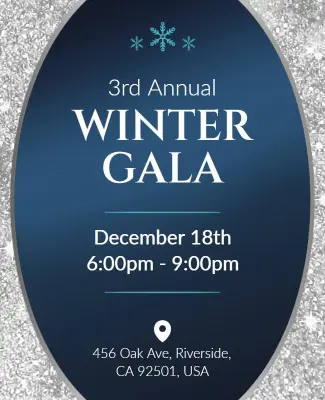 Annual Winter Gala Event Invitation Flyer Template