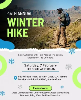 Annual Winter Hike Event Poster Template