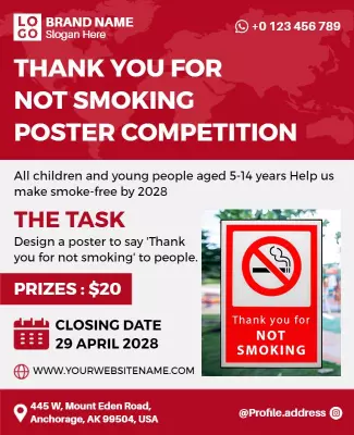Anti Smoking Awareness Competition Event Flyer Template
