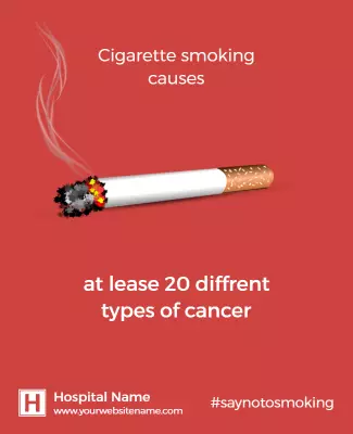 Awareness Red Anti-Smoking Health Campaign Flyer Template