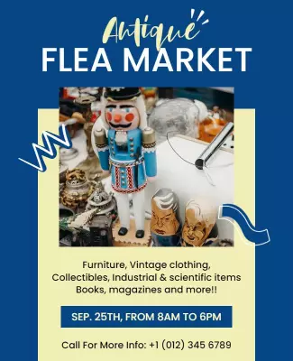 Antique Flea Market Event Flyer Template