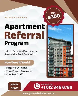 Apartment Referral Program Promotional Poster Template