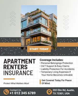 Apartment Renters Insurance Coverage Flyer Template